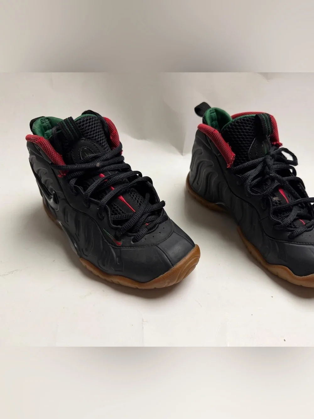 Nike Kids Black Sneakers with Red and Green Accents